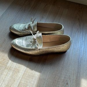 EUC Gold J Crew Loafers, Size 9